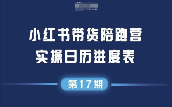 小红书第17期带货陪跑营，不囤货，无不直播，无不投流，通过选品+笔记内容+测品+笔记铺量+矩阵运营打爆款跨境课程-外贸教程-精品网课-电商运营课库课堂