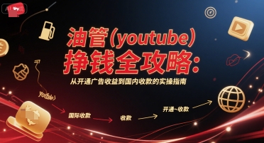 油管(youtube)挣钱全攻略：从开通广告收益到国内收款的实操指南跨境课程-外贸教程-精品网课-电商运营课库课堂