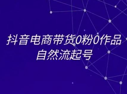 抖音电商带货0粉0作品自然流起号，抖音电商教程跨境课程-外贸教程-精品网课-电商运营课库课堂