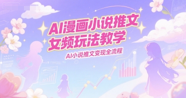 AI漫画小说推文女频玩法教学，AI小说推文变现全流程跨境课程-外贸教程-精品网课-电商运营课库课堂