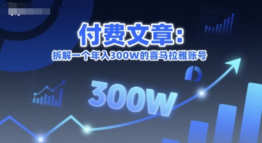 付费文章：拆解一个年入300W的喜马拉雅账号跨境课程-外贸教程-精品网课-电商运营课库课堂