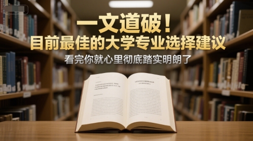 付费文章：一文道破！目前最佳的大学专业选择建议，看完你就心里彻底踏实明朗了跨境课程-外贸教程-精品网课-电商运营课库课堂