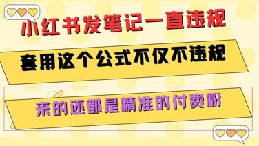小红书发笔记一直违规，套用这个公式不仅不违规，来的还都是精准的付费粉跨境课程-外贸教程-精品网课-电商运营课库课堂