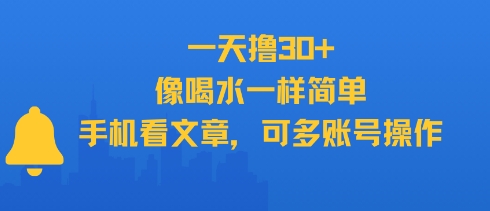 一天撸30+，像喝水一样简单，手机看文章，可多账号操作跨境课程-外贸教程-精品网课-电商运营课库课堂