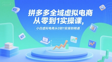 拼多多全域虚拟电商从零到1实操课，小白虚拟电商从0到1实操到精通跨境课程-外贸教程-精品网课-电商运营课库课堂