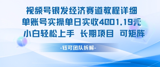 视频号银发经济赛道单账号实操单日实收1k+，小白轻松上手长期项目跨境课程-外贸教程-精品网课-电商运营课库课堂