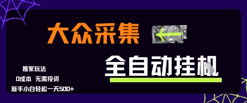 大众采集全自动玩法，新手小白轻松一天5张+，操作简单零成本跨境课程-外贸教程-精品网课-电商运营课库课堂