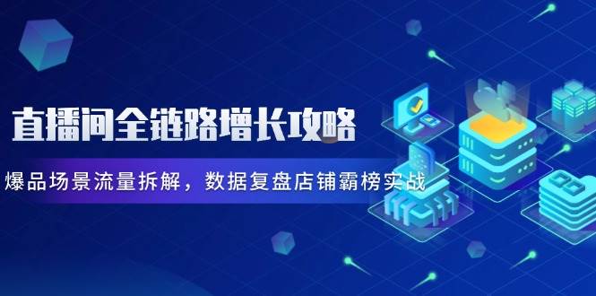 直播间全链路增长攻略，爆品场景流量拆解，数据复盘店铺霸榜实战跨境课程-外贸教程-精品网课-电商运营课库课堂