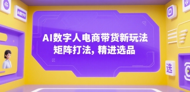 AI数字人电商带货新玩法，矩阵打法，精进选品跨境课程-外贸教程-精品网课-电商运营课库课堂