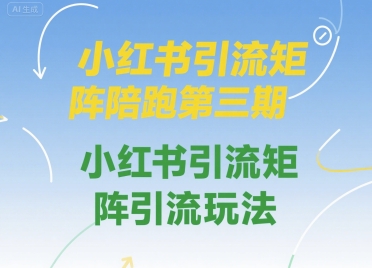 小红书引流矩阵陪跑第三期，小红书引流矩阵引流玩法跨境课程-外贸教程-精品网课-电商运营课库课堂