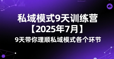 私域模式9天训练营【2025年7月】​9天带你理顺私域模式各个环节跨境课程-外贸教程-精品网课-电商运营课库课堂