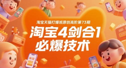 淘宝天猫打爆班原创高阶第73期，淘宝4剑合1必爆技术跨境课程-外贸教程-精品网课-电商运营课库课堂
