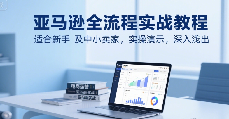 亚马逊全流程实战教程，适合新手及中小卖家，实操演示，深入浅出跨境课程-外贸教程-精品网课-电商运营课库课堂