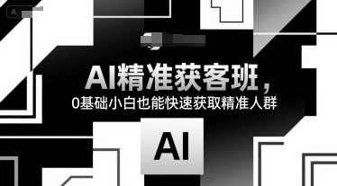 AI精准获客班，0基础小白也能快速获取精准人群跨境课程-外贸教程-精品网课-电商运营课库课堂