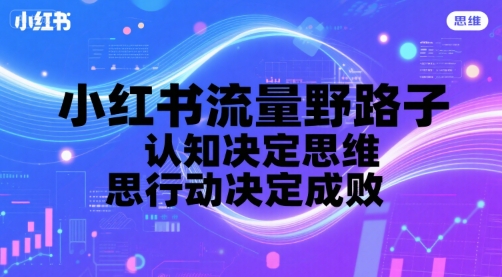 小红书流量野路子，认知决定思维，思维决定行动，行动决定成败跨境课程-外贸教程-精品网课-电商运营课库课堂