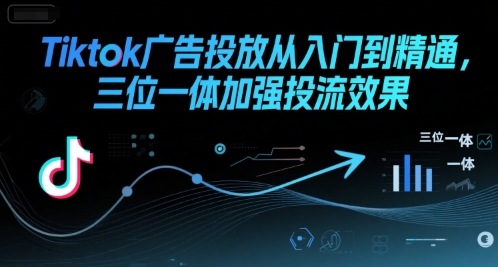 Tiktok广告投放从入门到精通，三位一体加强投流效果跨境课程-外贸教程-精品网课-电商运营课库课堂