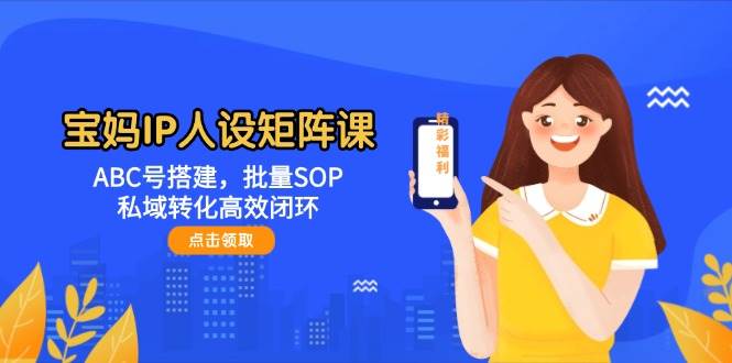 宝妈IP人设矩阵课：ABC号搭建，批量SOP，私域转化高效闭环跨境课程-外贸教程-精品网课-电商运营课库课堂