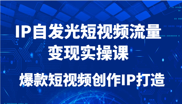 IP自发光短视频流量变现实操课，爆款短视频创作IP打造跨境课程-外贸教程-精品网课-电商运营课库课堂
