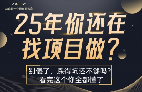25年，你还在疯狂的找项目吗？别傻了，看完这个你都懂了跨境课程-外贸教程-精品网课-电商运营课库课堂