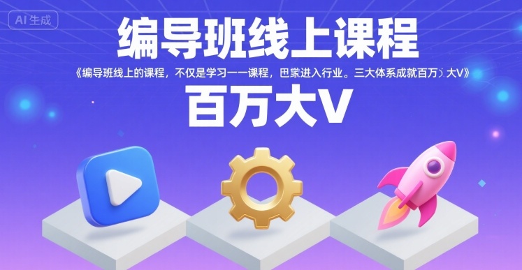 编导班线上课程，不仅是学习一门课程，更是进入一个行业，三大体系成就百万大V跨境课程-外贸教程-精品网课-电商运营课库课堂