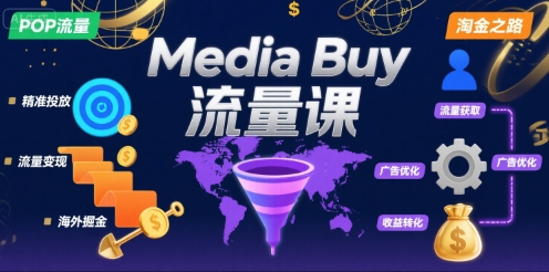 Media Buy之POP流量课，带你开启海外Media Buy淘金之路跨境课程-外贸教程-精品网课-电商运营课库课堂