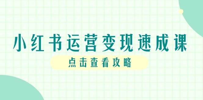 小红书运营变现速成课，账号搭建到暴力起号，个人IP全流程指南跨境课程-外贸教程-精品网课-电商运营课库课堂
