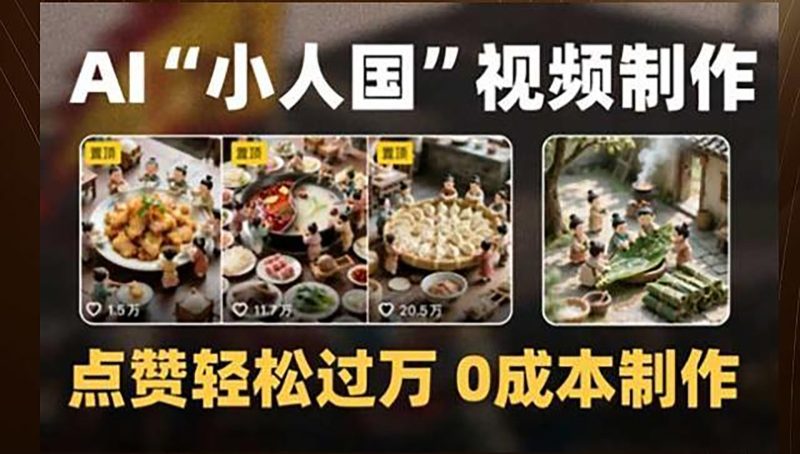 制作AI“小人国”微缩景观的短视频，点赞轻松过万，0成本制作跨境课程-外贸教程-精品网课-电商运营课库课堂