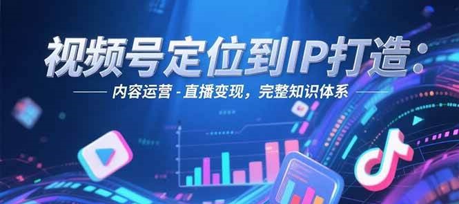 视频号定位到IP打造：账号搭建-内容运营-直播变现，完整知识体系跨境课程-外贸教程-精品网课-电商运营课库课堂