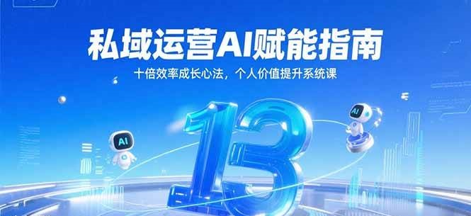私域运营AI赋能指南，十倍效率成长心法，个人价值提升系统课跨境课程-外贸教程-精品网课-电商运营课库课堂