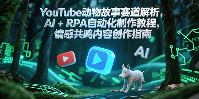 YouTube动物故事赛道解析，AI+RPA自动化制作教程，情感共鸣内容创作指南跨境课程-外贸教程-精品网课-电商运营课库课堂
