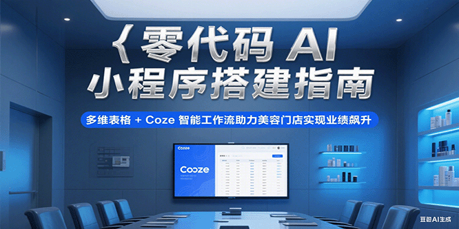 零代码AI小程序搭建指南，多维表格+Coze智能工作流助力美容门店实现业绩飙升跨境课程-外贸教程-精品网课-电商运营课库课堂