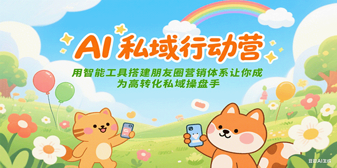 AI私域行动营：用智能工具搭建朋友圈营销体系让你成为高转化私域操盘手跨境课程-外贸教程-精品网课-电商运营课库课堂