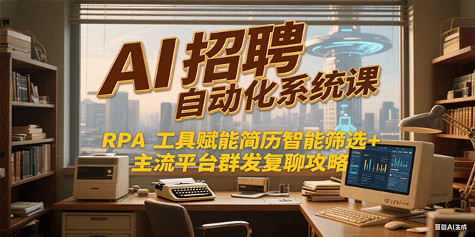 AI招聘自动化系统课，RPA工具赋能简历智能筛选+主流平台群发复聊全攻略跨境课程-外贸教程-精品网课-电商运营课库课堂