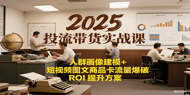 2025投流带货实战课：人群画像建模+短视频图文商品卡流量爆破ROI提升方案跨境课程-外贸教程-精品网课-电商运营课库课堂
