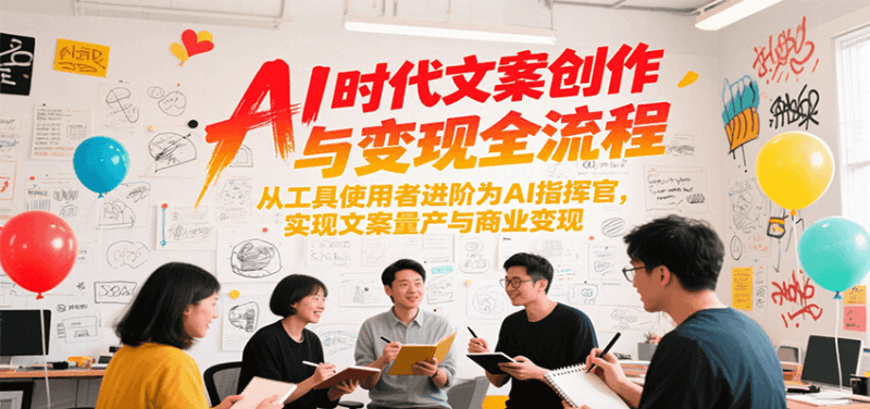 AI时代文案创作与变现全流程，从工具使用者进阶为AI指挥官，实现文案量产与商业变现跨境课程-外贸教程-精品网课-电商运营课库课堂