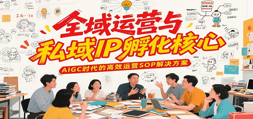 全域运营与私域IP孵化核心，AIGC时代的高效运营SOP解决方案跨境课程-外贸教程-精品网课-电商运营课库课堂