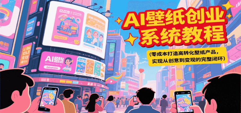AI壁纸创业系统教程，零成本打造高转化壁纸产品，实现从创意到变现的完整闭环跨境课程-外贸教程-精品网课-电商运营课库课堂