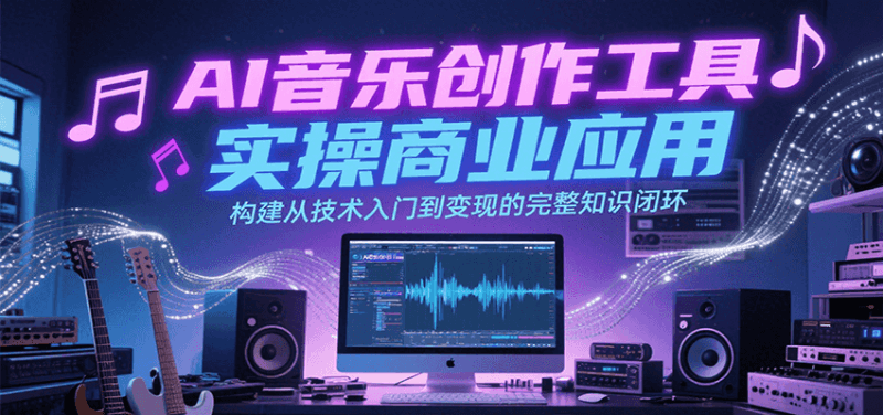 AI音乐创作工具实操商业应用，构建从技术入门到变现的完整知识闭环跨境课程-外贸教程-精品网课-电商运营课库课堂