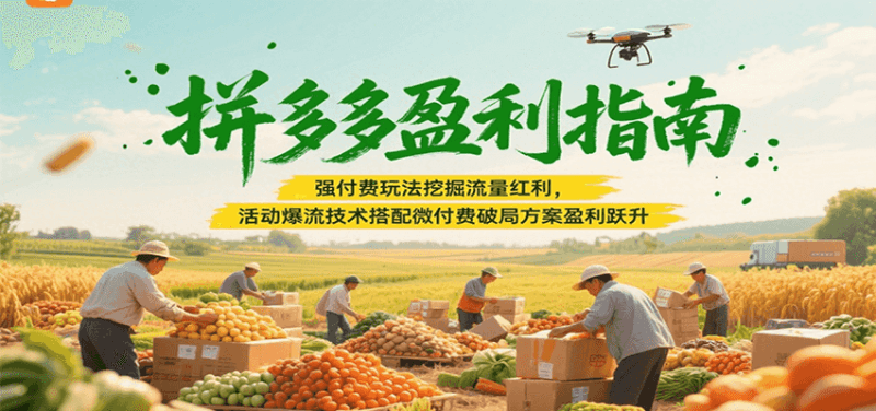 拼多多盈利指南：强付费玩法挖掘流量红利，活动爆流技术搭配微付费方案实现盈利跃升跨境课程-外贸教程-精品网课-电商运营课库课堂