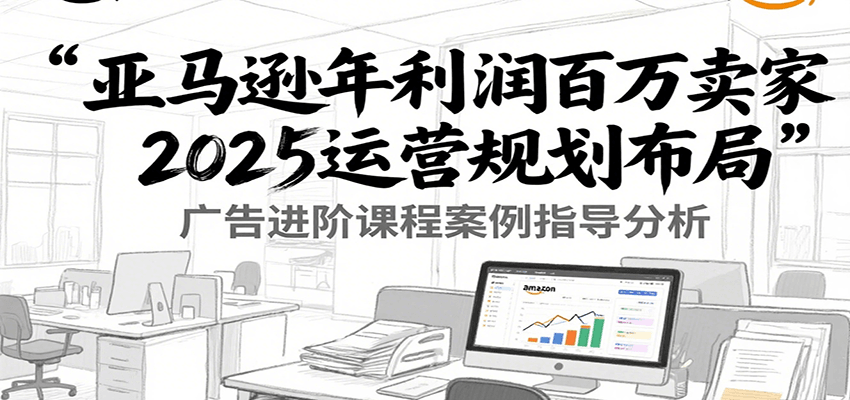 亚马逊年利润百万卖家2025运营规划布局，广告进阶课程案例指导分析跨境课程-外贸教程-精品网课-电商运营课库课堂