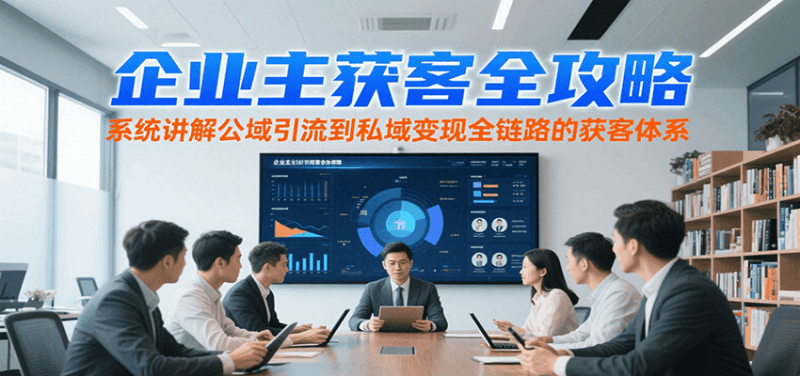 企业主获客全攻略，系统讲解公域引流到私域变现全链路的获客体系跨境课程-外贸教程-精品网课-电商运营课库课堂