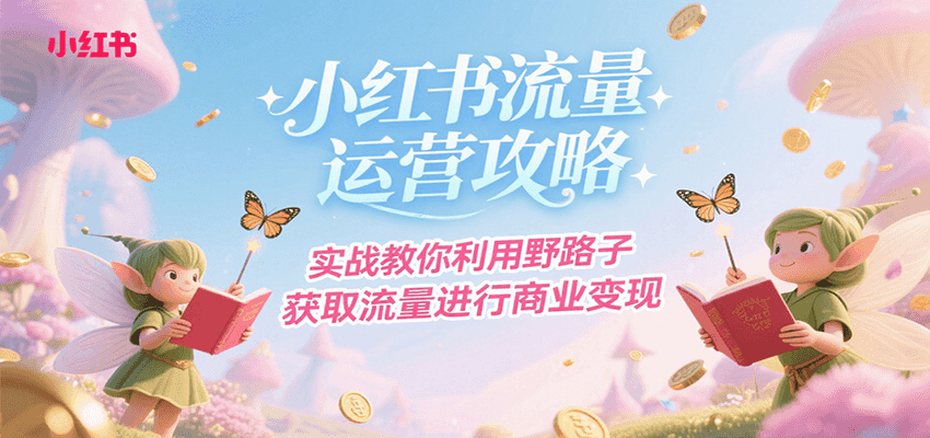 小红书流量运营攻略，实战教你利用野路子获取流量进行商业变现跨境课程-外贸教程-精品网课-电商运营课库课堂