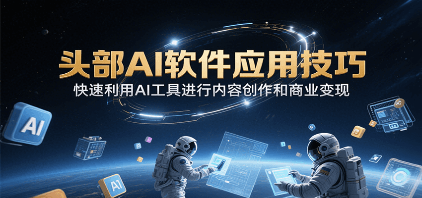 头部AI软件应用技巧，快速利用AI工具进行内容创作和商业变现跨境课程-外贸教程-精品网课-电商运营课库课堂