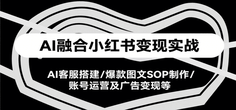 AI融合小红书变现实战课，AI客服搭建/爆款图文SOP制作/账号运营及广告变现等跨境课程-外贸教程-精品网课-电商运营课库课堂