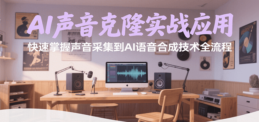 AI声音克隆实战应用，快速掌握声音采集到AI语音合成技术全流程跨境课程-外贸教程-精品网课-电商运营课库课堂