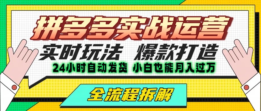 拼多多最新实战运营高投产：长久稳定项目，单店利润一天三位数跨境课程-外贸教程-精品网课-电商运营课库课堂