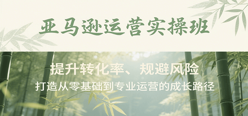 亚马逊运营实操班，提升转化率、规避风险，打造从零基础到专业运营的成长路径跨境课程-外贸教程-精品网课-电商运营课库课堂