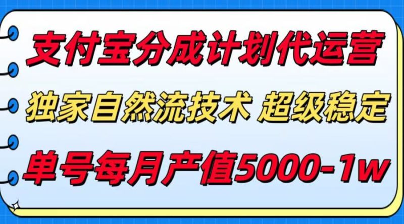 支付宝分成计划代运营,独家自然流技术,收益稳定,单号月产5000+跨境课程-外贸教程-精品网课-电商运营课库课堂