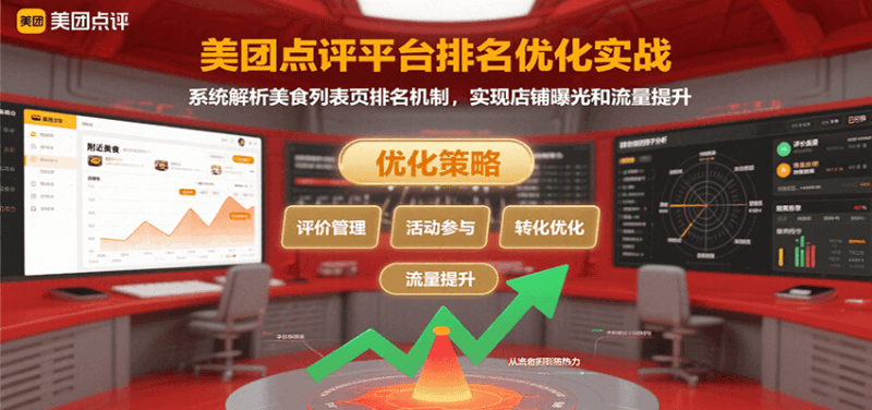 美团点评平台排名优化实战，系统解析美食列表页排名机制，实现店铺曝光和流量提升跨境课程-外贸教程-精品网课-电商运营课库课堂
