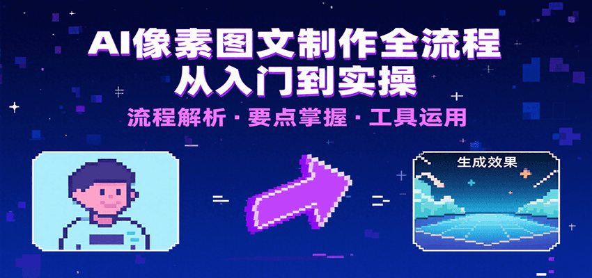 AI像素图文制作全流程：内容要点、文案选择及所用工具，助你快速入局跨境课程-外贸教程-精品网课-电商运营课库课堂